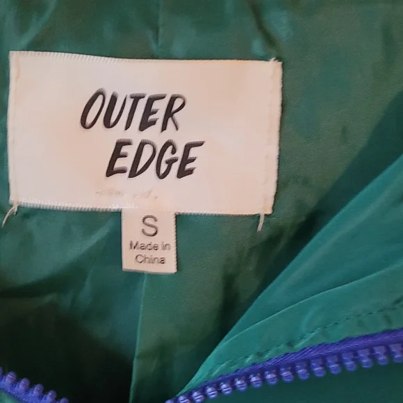 Outer Edge Ladies Green Windbreaker Size Small - Picture 2 of 7